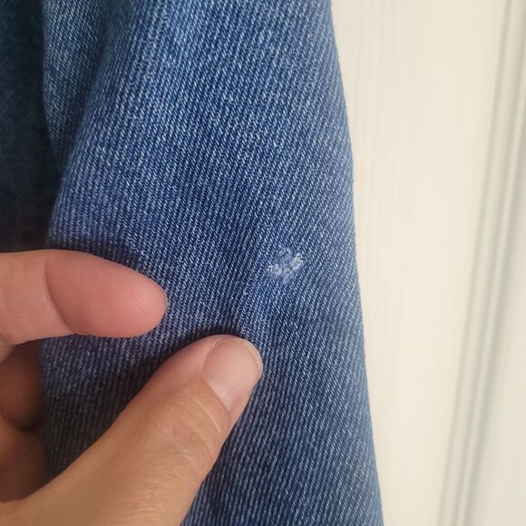 White Mountain Traders Denim Chore Coat Women's 6X Blue Embroidered Cotton READ - Picture 11 of 11